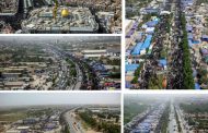 تصویر هوایی از کربلای معلی و پیاده روی اربعین حسینی